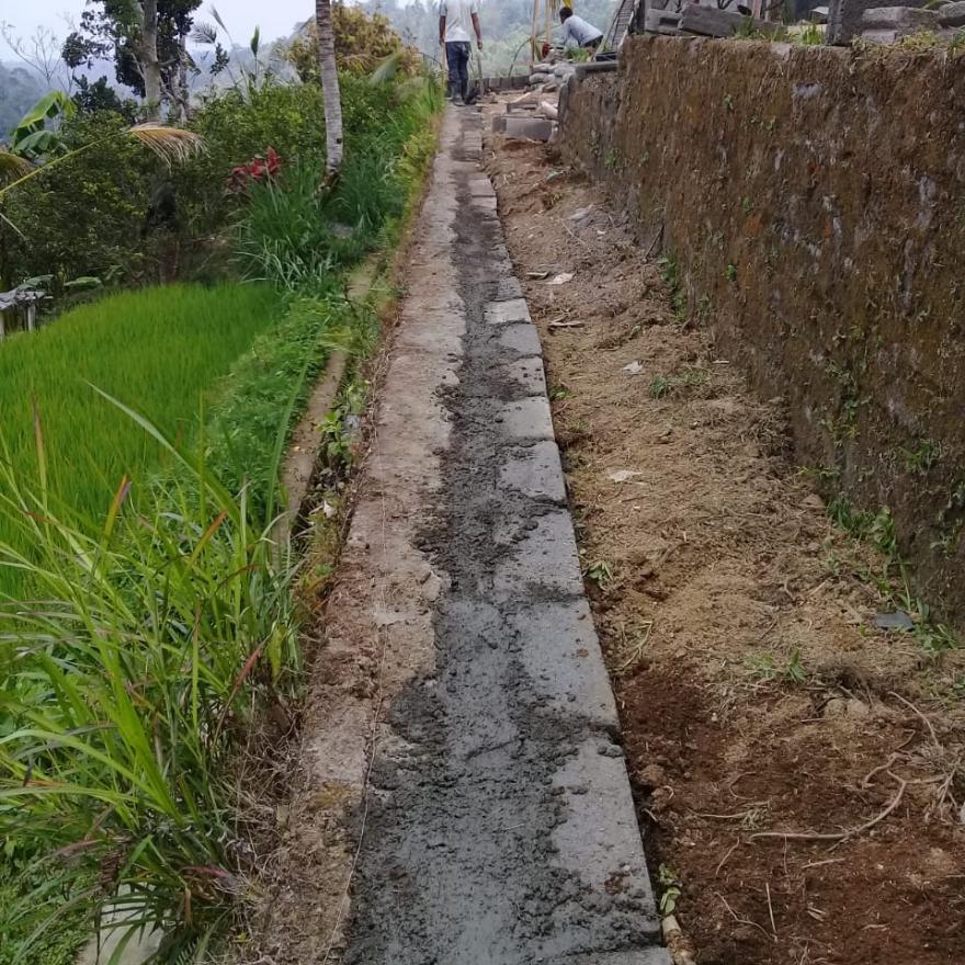 Pembangunan Tembok Penyengker Pura Subak Giri Kusuma Telah Terealisai