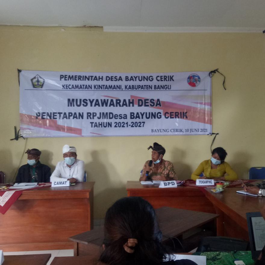 Musyawarah Desa Penetapan RPJMDesa bayung cerik tahun 2021-2026